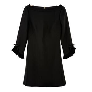 Kate Spade New York Black Ponte Ruffle Bell Sleeve A Line Dress Womens Sz 4